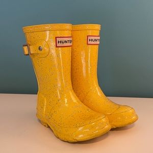 Hunter kids rain boots GIRLS toddler size 10 yellow glitter